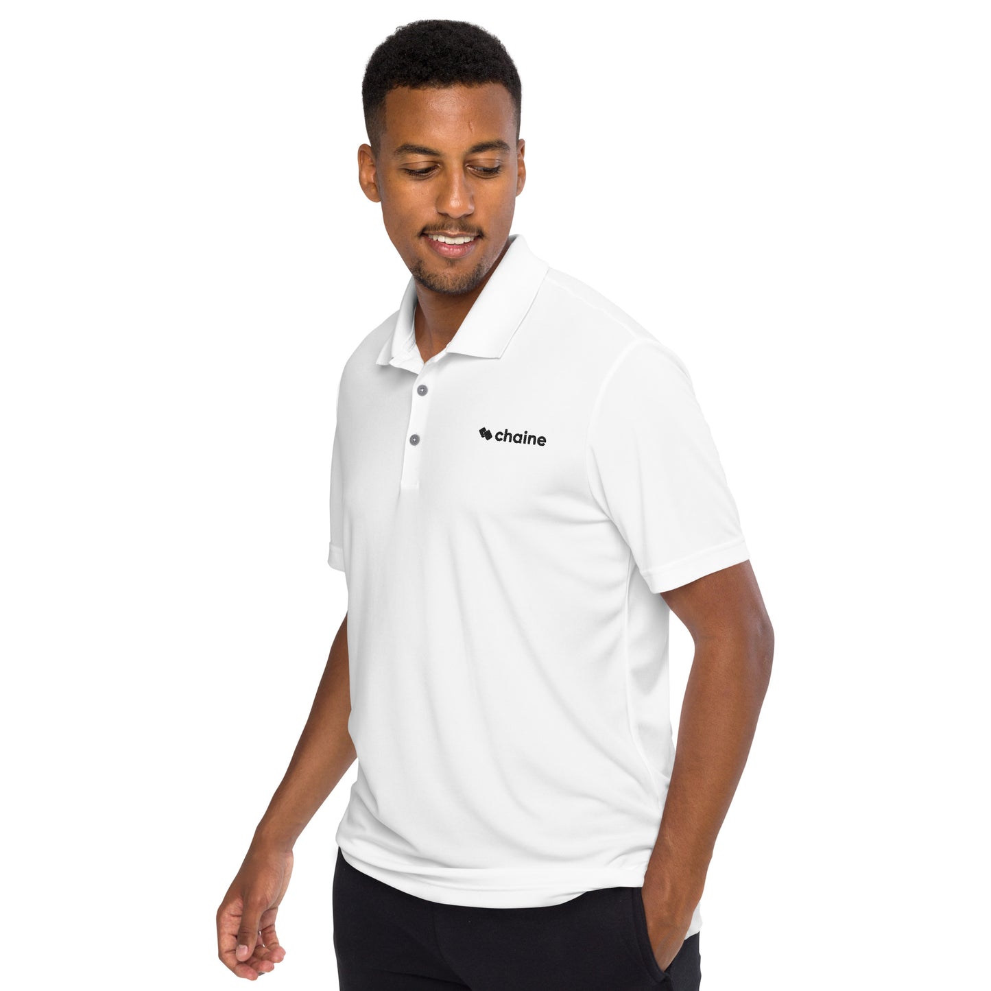 Straight To Business - Men's Adidas Performance Polo Shirt (White)