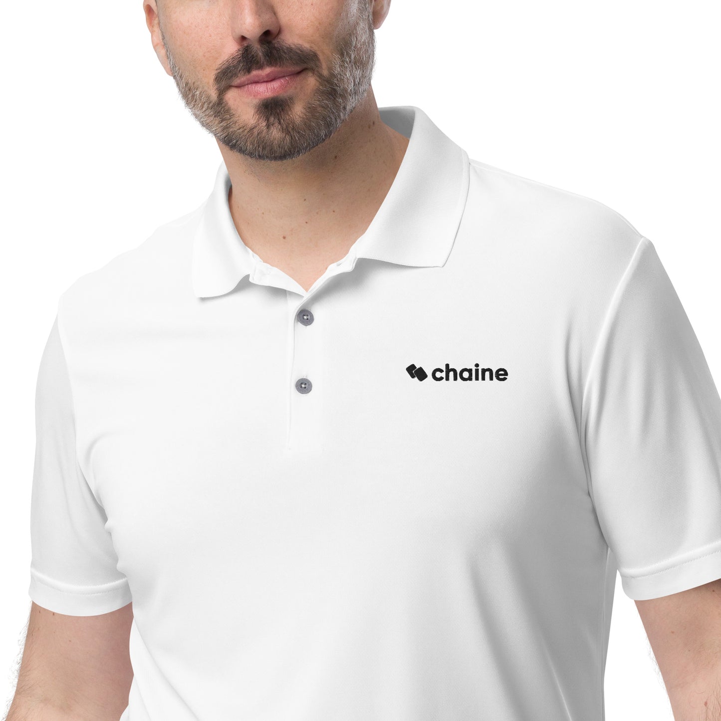 Straight To Business - Men's Adidas Performance Polo Shirt (White)