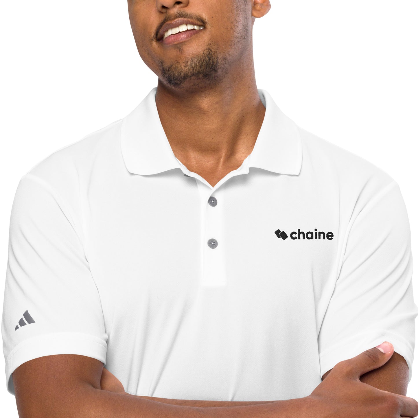 Straight To Business - Men's Adidas Performance Polo Shirt (White)