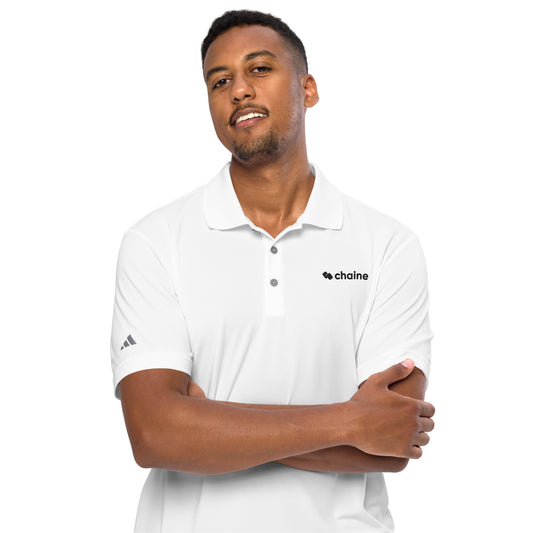 Straight To Business - Men's Adidas Performance Polo Shirt (White)